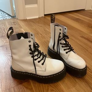 White platform Dr. Marten Boots
